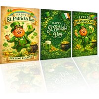 St Patrick’s Day Posters – A3 High Gloss Wall Art – 3 Pack Irish Bar & Home Decor