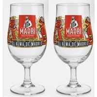Madri Excepcional Pint Glasses | Set of 2 | Stemmed Beer Glasses