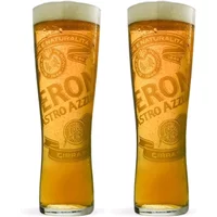 Peroni Nastro Azzurro Half Pint Glass Set – Set of 2 Lager Glasses