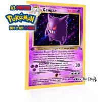 Gengar Pokémon Card Poster A3 – Retro 1st Edition Trading Card Wall Art Print
