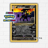 Umbreon Pokémon Card Poster A3 – 1st Edition Style Anime Wall Art – Eeveelution