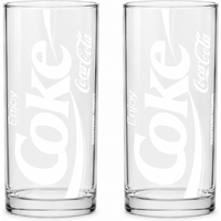 Coca-Cola Highball Glasses Set of 2 | Official Coke Tall Drinking Glasses