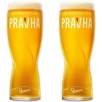 Set of 2 Pravha Half Pint Beer Glasses | Official Staropramen Lager Pint Glass