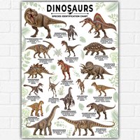 Kids Dinosaur Bedroom Poster A3 | Jungle Wall Art & Educational Room Decor