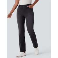 Halara Halara Flex™ High Waisted Pockets Washed Casual Bootcut Jeans - Deep Ink Black Denim - XL(petite)
