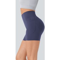 Halara Halara UltraSculpt™ High Waisted Scrunch Butt Lifting Tummy Control Pocket Shaping Workout Biker Shorts 5'' - Mood Indigo - XL