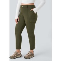 Halara DayStretch High Waisted Zipper Pockets Solid Slim Hiking Plus Size Cargo Trousers - Forest Night - 3X(regular)
