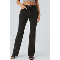 Halara Halara Flex™ Mid Rise Pockets Casual Bootcut Jeans - Hemp Rope Black Denim - XL(petite)