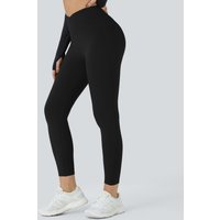Halara Softlyzero™ Plush Thermal High Waisted Crossover Side Pocket Yoga Leggings - Black - XL(full_length)
