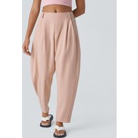 Halara Mid Rise Pocket Barrel Leg Work Trousers - Frosty Grapefruit Orange - XL(regular)