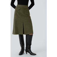 Halara Mid Rise Front Side Flap Pocket Midi Corduroy Casual Skirt - Hazel Mist Green - XL(regular)