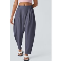 Halara Mid Rise Pocket Barrel Leg Work Trousers - Heron - XL(regular)