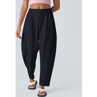 Halara Mid Rise Pocket Barrel Leg Work Trousers - Night Sky - XL(regular)