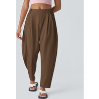 Halara Mid Rise Pocket Barrel Leg Work Trousers - Partridge - XL(regular)