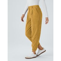 Halara Mid Rise Zipper Pockets Corduroy Casual Joggers - Amber Gold - XL(petite)