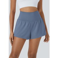 Halara SoftlyZero™ Airy Super High Waisted 2-in-1 InstantCool Yoga Shorts with Pockets - Infinity - XL