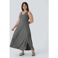 Halara U Neck Flowy Maxi Casual Plus Size Tank Dress - Darl Gray Floral Yarn - 3X