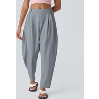 Halara Mid Rise Pocket Barrel Leg Work Trousers - Weathervane - XL(regular)