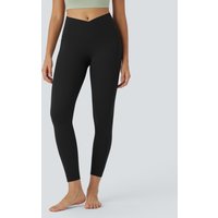 Halara Halara UltraSculpt™ High Waisted Crossover Tummy Control Butt Lifting Side Pocket Yoga 7/8 Leggings - Black - XL(7/8)
