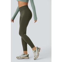 Halara OneForm Seamless Flow Mid Rise Tummy Control Butt Lifting Yoga Leggings - Deep Sage - XL(7/8)