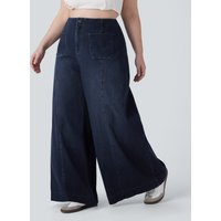 Halara Halara Flex™ High Waisted Pockets Washed Casual Wide Leg Plus Size Jeans - Deep Blue Water Denim - 3X(regular)