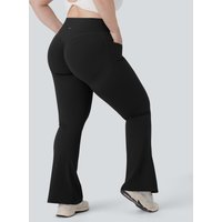 Halara Halara UltraSculpt™ High Waisted Scrunch Butt Lifting Tummy Control Pocket Shaping Yoga Bootcut Plus Size Leggings - Black - 3X(regular)