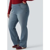 Halara Plus Size Halara Flex™ High Waisted Washed Casual Bootcut Jeans with Pockets - Cedar Blue Denim - 3X(regular)