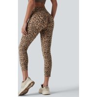 Halara Halara UltraSculpt™ Leopard Print High Waisted Scrunch Butt Lifting Tummy Control Capri Training Leggings with Pockets - Tan Leopard - XL