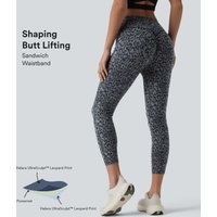 Halara Halara UltraSculpt™ Leopard Print High Waisted Scrunch Butt Lifting Tummy Control Capri Training Leggings with Pockets - Shadow Leopard - XL