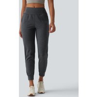 Halara Mid Rise Quick Dry Yoga Joggers with Pockets - Charcoal Heather - S(regular)