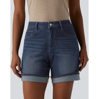 Halara Halara Flex™ High Waisted Denim Casual Shorts 6'' with Pockets - Estate Blue Denim - L(regular)