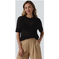 Halara Round Neck Short Sleeve Jumper - Black - M