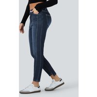 Halara Halara Flex™ Mid Low Rise Zipper Pockets Casual Skinny Jeans - Paint Blue Denim - XL(petite)
