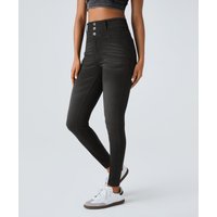 Halara Halara Flex™ High Waisted Zipper Pockets Casual Skinny Jeans - Dirty Grey Black Denim - XL(petite)