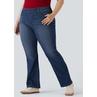 Halara Plus Size Halara Flex™ High Waisted Washed Casual Bootcut Jeans with Pockets - Paint Blue Denim - 3X(regular)