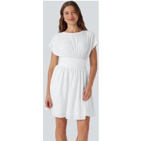 Halara Breezeful™ Batwing Short Sleeve Flowy Quick Dry Mini Work Dress with Side Pockets - White - XL