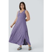 Halara U Neck Flowy Maxi Casual Plus Size Tank Dress - Light Purple Floral Yarn - 3X