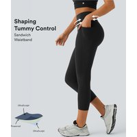 Halara Halara UltraSculpt™ High Waisted Tummy Control Pocket Training Capri Leggings - Black - XL