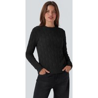 Halara Round Neck Long Sleeve Casual Jumper - Black - XL