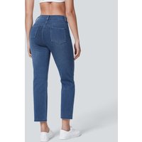 Halara Halara Flex™ Mid Rise Multiple Pockets Straight Leg Slim Fit Washed Stretchy Knit Work Jeans - Royal Blue Denim - XL(regular)