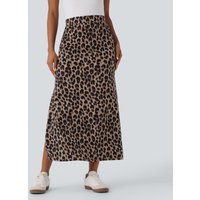 Halara Halara UltraSculpt™ Leopard Print High Waisted Split Maxi Casual Skirt - Toffee Leopard - XL(regular)