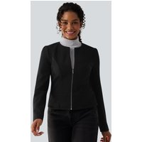 Halara Round Neck Long Sleeve Zipper Fleece Work Jacket - Black - XL