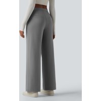 Halara High Waisted Straight Leg Stripe Work Trousers with Pockets - Dusk Smoke Pinstripe - S(regular)