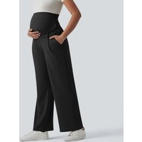 Halara Halara Flex™ DayStretch Super High Waisted Straight Leg Work Maternity Trousers with Pockets - Black - XL(regular)