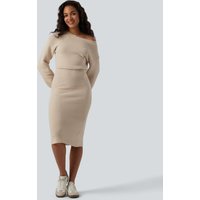 Halara One Shoulder Long Sleeve Midi Casual Jumper Dress - Smoke Gray - XL