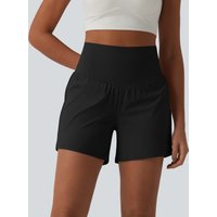 Halara SoftlyZero™ Airy Super High Waisted Tummy Control 2-in-1 InstantCool Yoga Shorts 5'' with Pockets - Black - XL