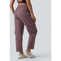 Halara DayStretch High Waisted Adjustable Drawcord Workout Cargo Tapered Trousers with Pockets - Purple Sandalwood - XL(regular)