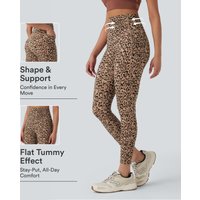 Halara Halara UltraSculpt™ Leopard Print High Waisted Tummy Control Yoga Leggings with Pockets - Tan Leopard - XL(7/8)