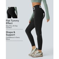 Halara OneForm Seamless Flow Mid Rise Tummy Control Butt Lifting Yoga Leggings - Black - XL(7/8)