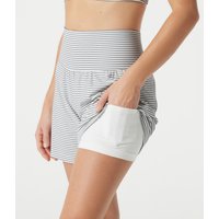 Halara Super High Waisted 2-in-1 Stripe Yoga Shorts 5'' with Pockets - Zebra Ripple - XL(Long)